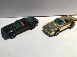 Hot Wheels Two 1977 Hote Birds White Black and Gold
