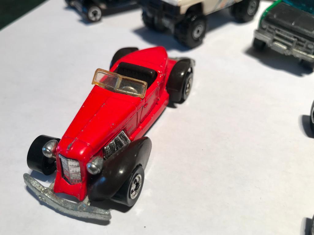 6 Vintage Hot Wheels- 77' Truck, 77' Baja Breaker, 75' Hot Rod, 78' Auburn 852 (Missing a Fender),