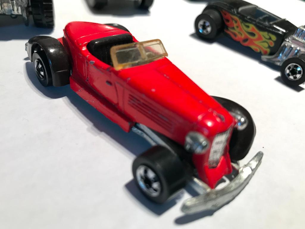 6 Vintage Hot Wheels- 77' Truck, 77' Baja Breaker, 75' Hot Rod, 78' Auburn 852 (Missing a Fender),