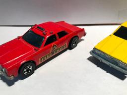 Hot Wheels 1982 Taxi, 1977 Fire Chief, 1977 Highway Patrol