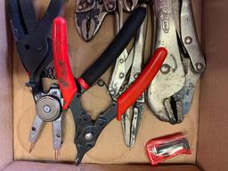 Misc Lot of Ring Wrenches, Vice Grips, Etc - As Pictured