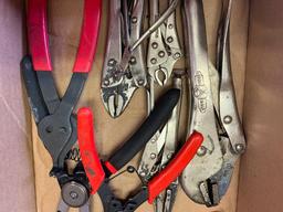 Misc Lot of Ring Wrenches, Vice Grips, Etc - As Pictured