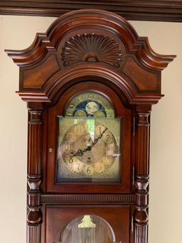 Sligh Mahogany Grandfathers Clock # 0214-2-W I Moon Phase Dial. - As Pictured