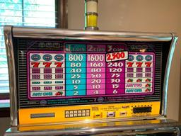 Double Diamond Deluxe Slot Machine w/Keys. This is 42" Tall x 24" Wide x 20" Deep - As Pictured