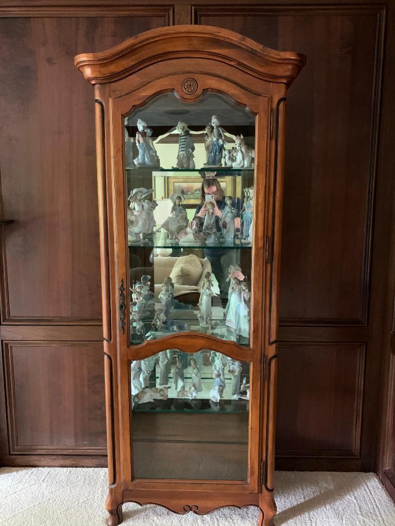 Solid Wood Curio Cabinet. This is 80.5" Tall x 29" Wide x 14.5" Deep - As Pictured