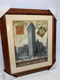Contemporary Framed Art Print "New York". This is 28" x 24.5" (2 of 4) - As Pictured