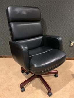 Very Nice Leather Office Chair Made by Paoli, Inc. This is 44" Tall & the Seat is 20" x 21"