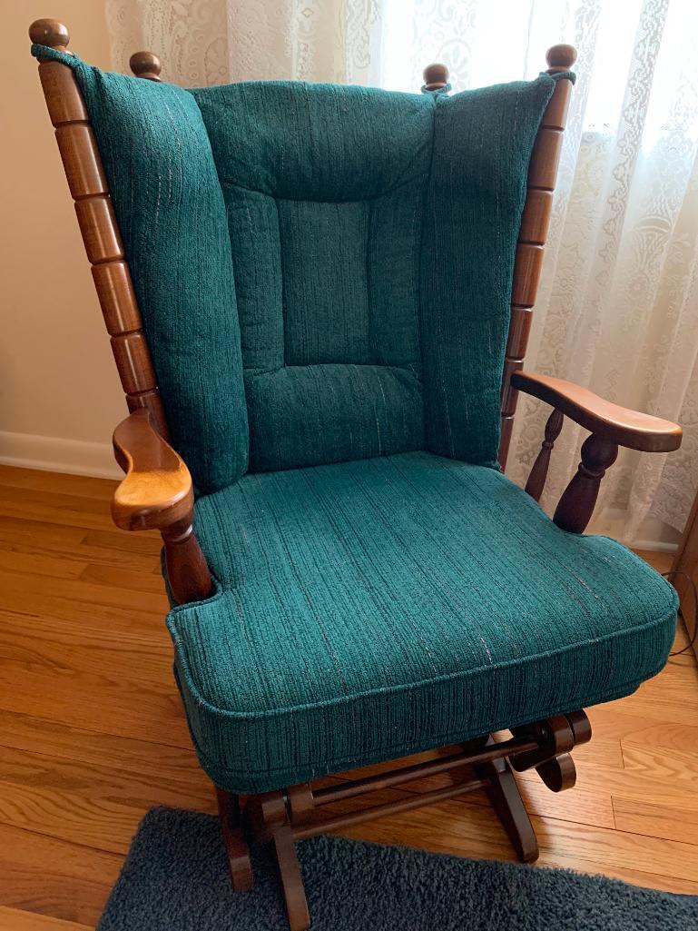 Platform Wood Rocker. Has Some Wear on Arms - As Pictured