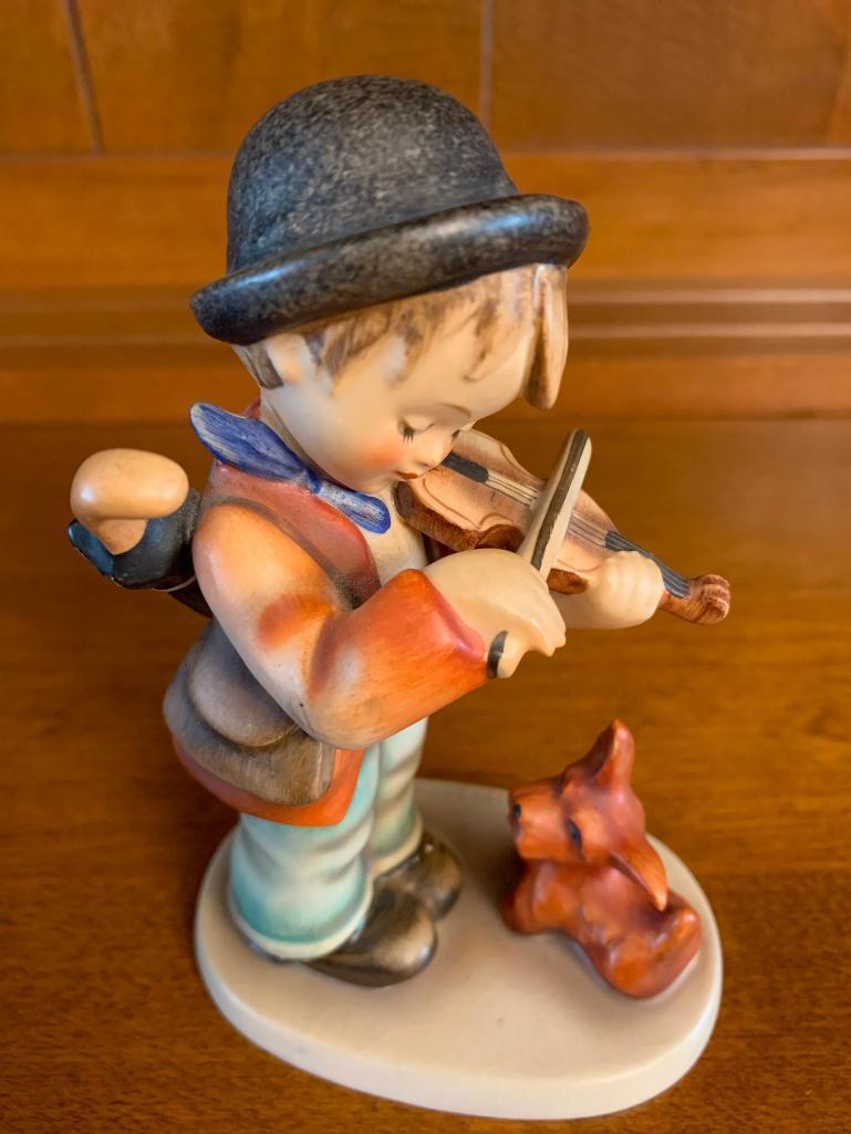 Hummel Boy with Dog Puppy Love Violin. This is 5 1/4" Tall - As Pictured
