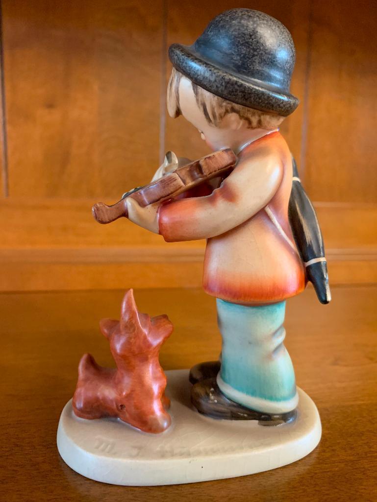 Hummel Boy with Dog Puppy Love Violin. This is 5 1/4" Tall - As Pictured