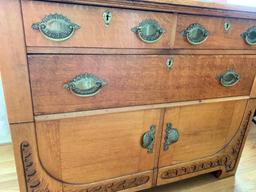 Antique Oak Side Board. This is 37" Tall x 48" Wide x 42" Deep - As Pictured