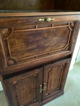 Press Board Bookcase w/Writing Desk. This is 73" tall x 30" Wide x 17" Deep - As Pictured