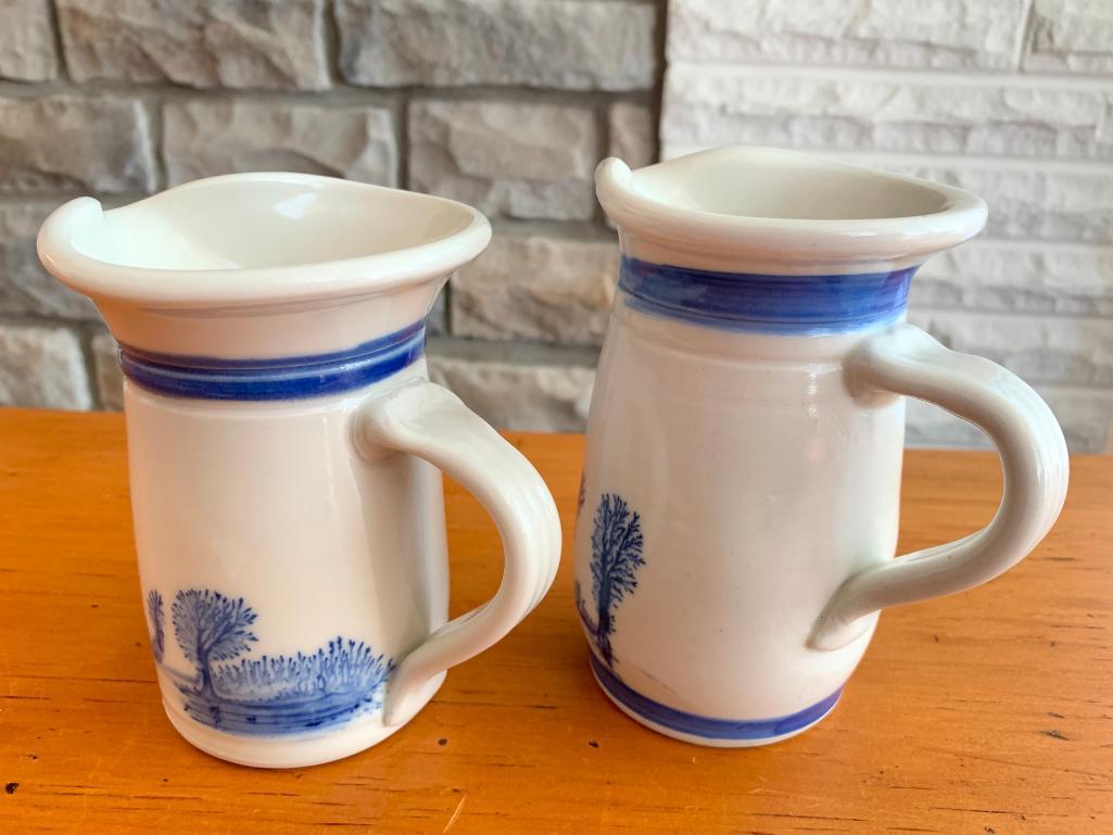 Two Old World Pottery Pitchers. They are 5" Tall - As Pictured