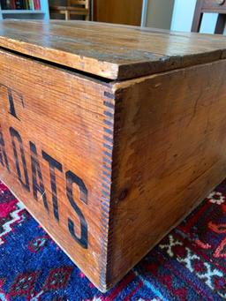 Antique Quaker Oats Wood Crate. This is 12" T x 25.5" W x 18.5" D - As Pictured