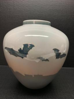 Royal Copenhagen Porcelain Vase w/Bat Design. This is 8" Tall - As Pictured