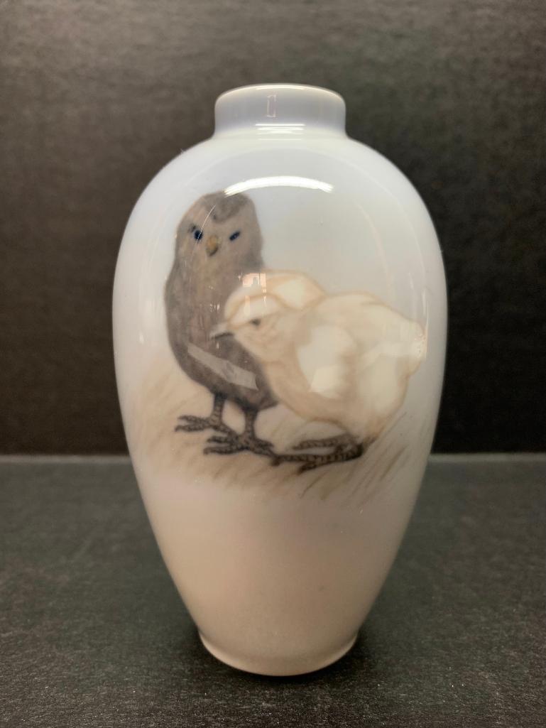 Royal Copenhagen Porcelain Vase w/Baby Chick Design. This is 4.5" Tall - As Pictured