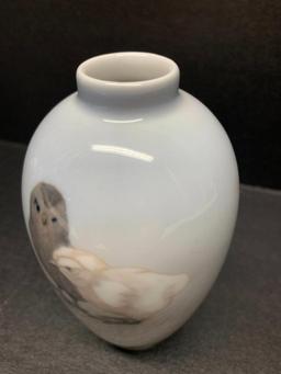 Royal Copenhagen Porcelain Vase w/Baby Chick Design. This is 4.5" Tall - As Pictured