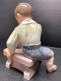 Dahl-Jenson Copenhagen Porcelain Figurine "Boy w/Top". This is 7.5" Tall - As Pictured