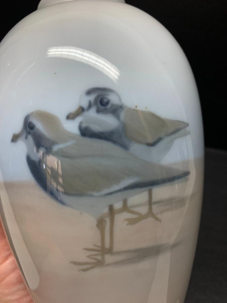 Royal Copenhagen Porcelain Vase w/Bird Design. This is 7" Tall - As Pictured