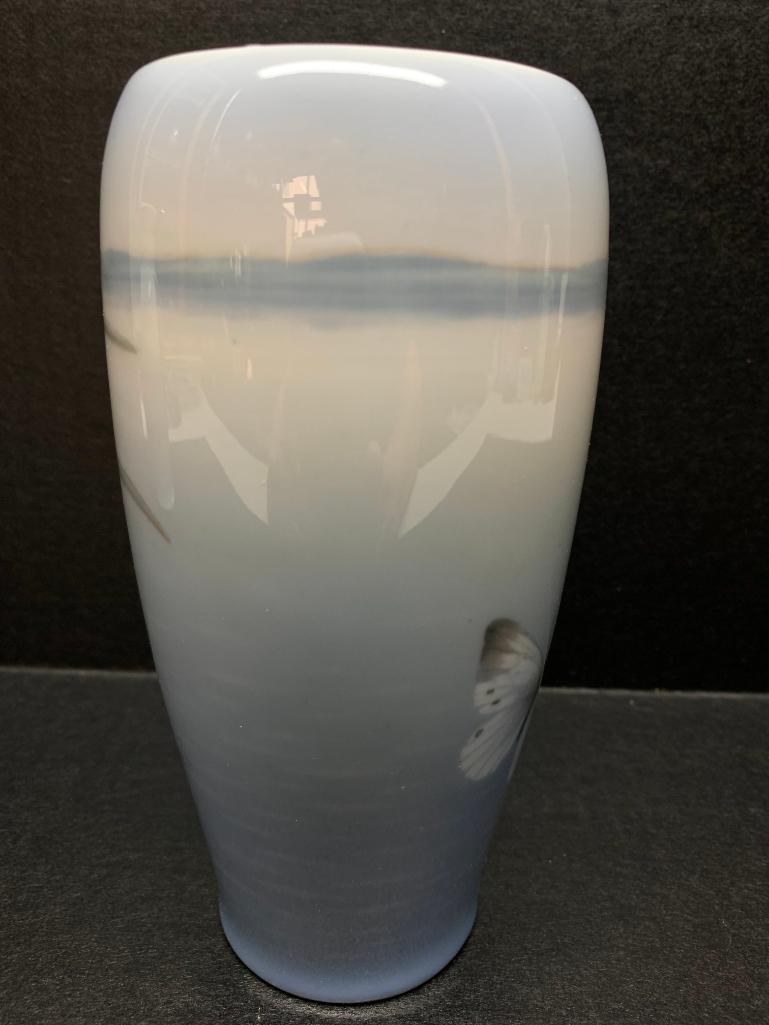 Royal Copenhagen Porcelain Vase w/Butterfly Design. This is 6.75" Tall - As Pictured