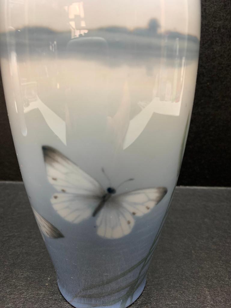 Royal Copenhagen Porcelain Vase w/Butterfly Design. This is 6.75" Tall - As Pictured