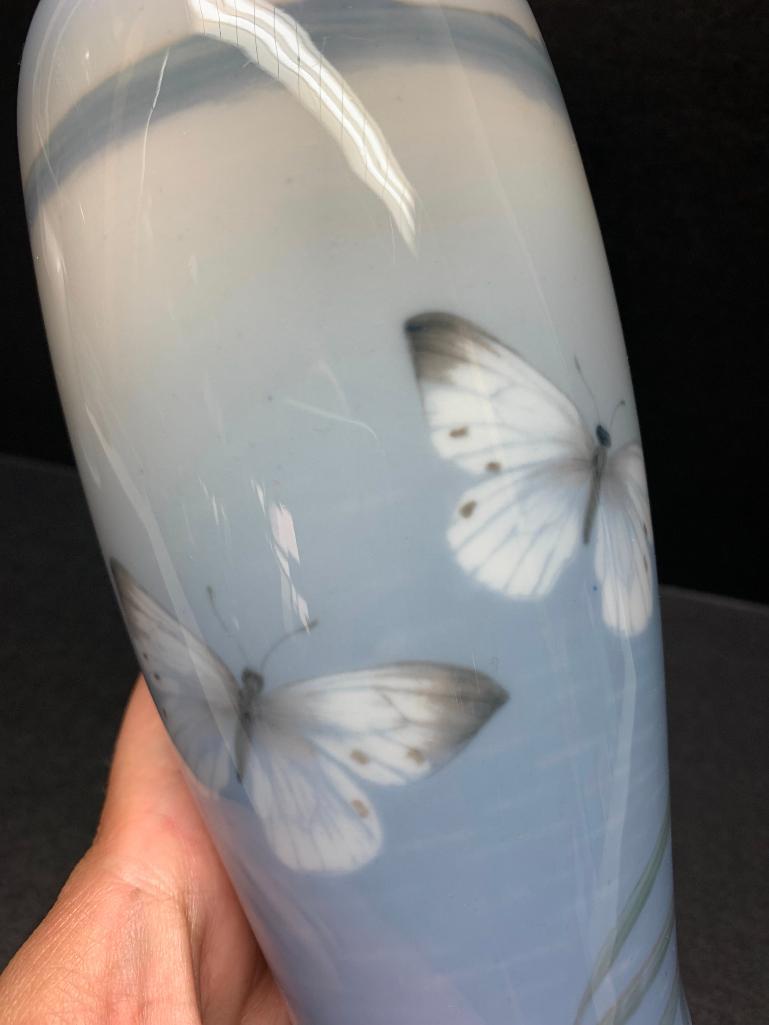 Royal Copenhagen Porcelain Vase w/Butterfly Design. This is 6.75" Tall - As Pictured