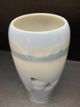 Royal Copenhagen Porcelain Vase w/Butterfly Design. This is 6.75" Tall - As Pictured