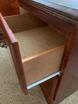 2 Drawer Wood Nightstand w/Faux Marble Top. This is 22" T x 19" W x 16" D - As PIctured