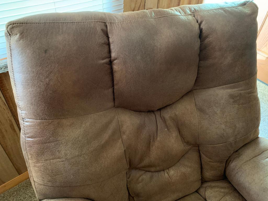 Oversized Faux Leather Recliner. This is 41" T x 31" W x 32" D - As Pictured
