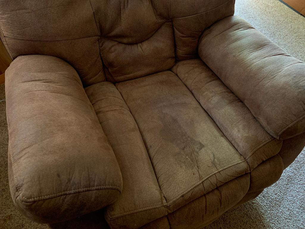 Oversized Faux Leather Recliner. This is 41" T x 31" W x 32" D - As Pictured