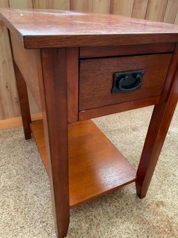 Wood Side Table w/Drawer. This is 24" T x 16" W x 24" D. - As Pictured