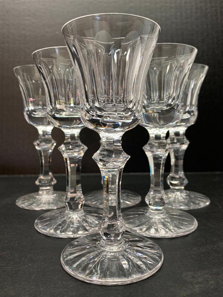 Set of 6 Waterford Crystal Stemmed Cordial/Shot Glasses. They are 5" Tall - As Pictured