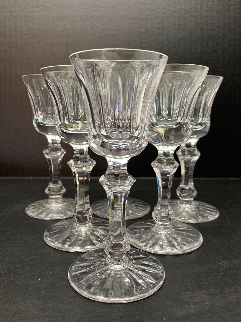 Set of 6 Waterford Crystal Stemmed Cordial/Shot Glasses. They are 5" Tall - As Pictured