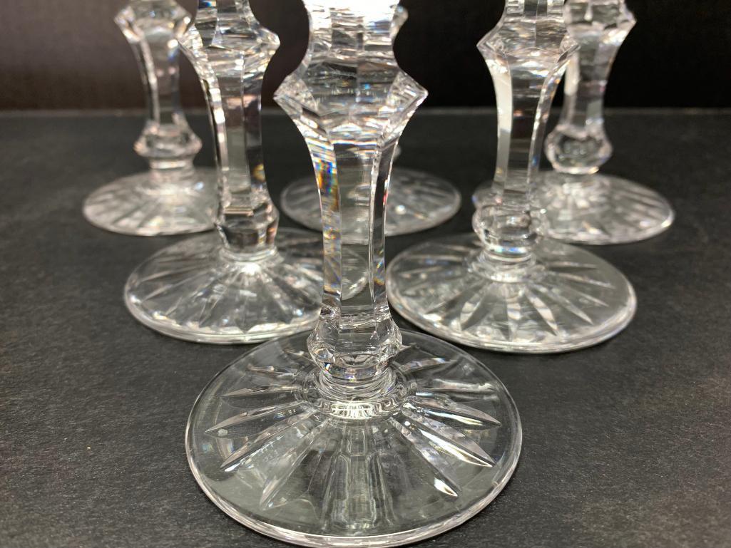 Set of 6 Waterford Crystal Stemmed Cordial/Shot Glasses. They are 5" Tall - As Pictured