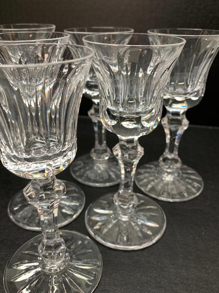 Set of 6 Waterford Crystal Stemmed Cordial/Shot Glasses. They are 5" Tall - As Pictured