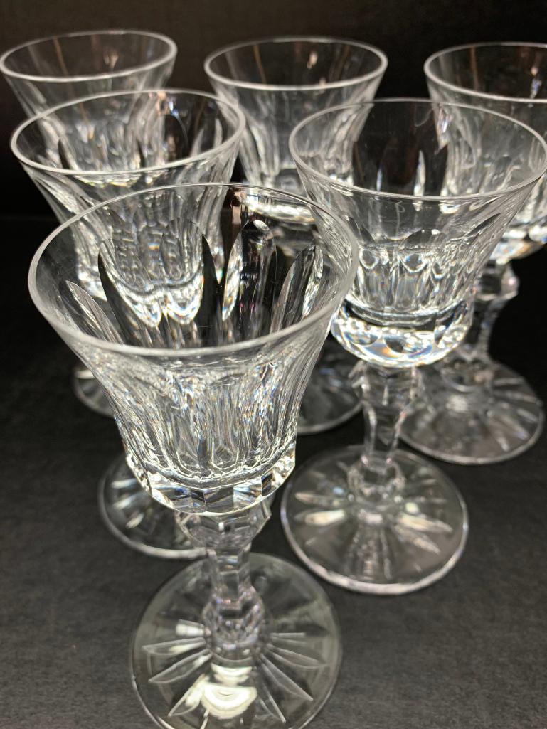 Set of 6 Waterford Crystal Stemmed Cordial/Shot Glasses. They are 5" Tall - As Pictured