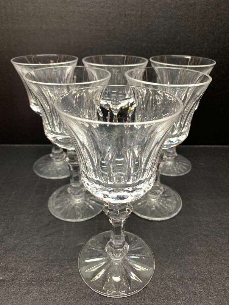 Set of 6 Waterford Crystal Stemmed Wine Glass. They are 6" Tall - As Pictured