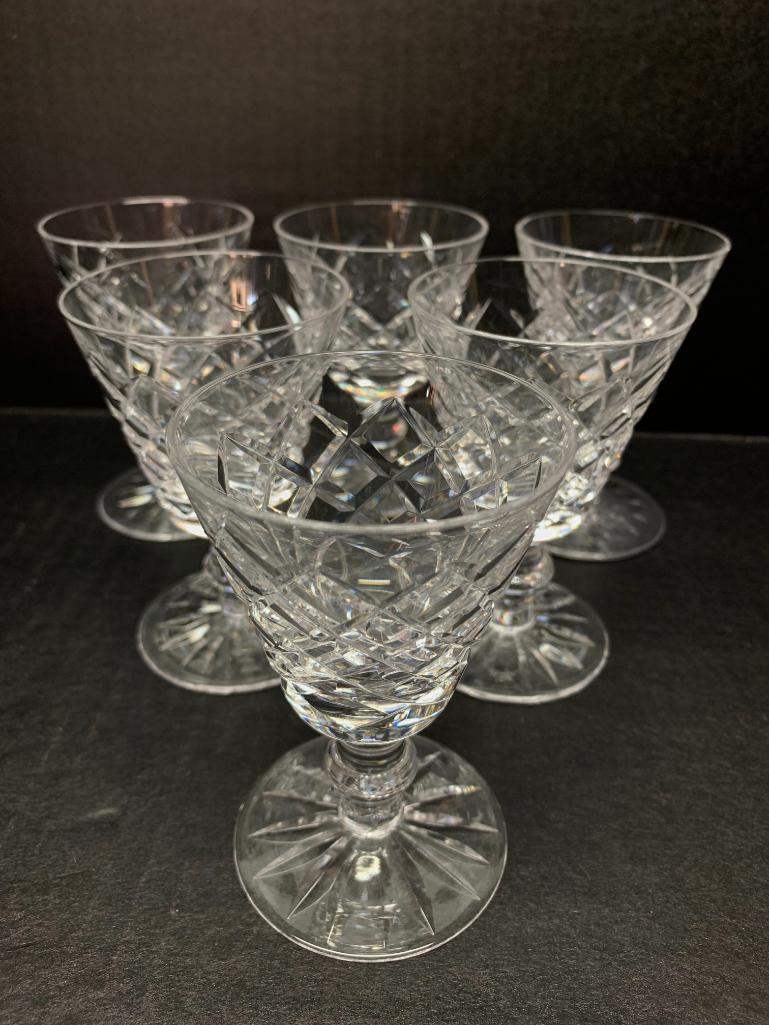 Set of 6 Waterford Crystal Cordial Glasses. They are 4" Tall - As Pictured