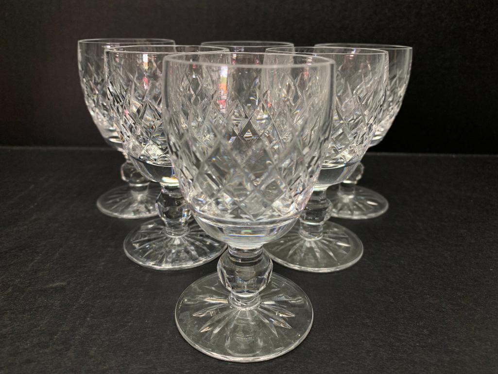 Set of 6 Waterford Crystal Cordial Glasses. They are 4" Tall - As Pictured