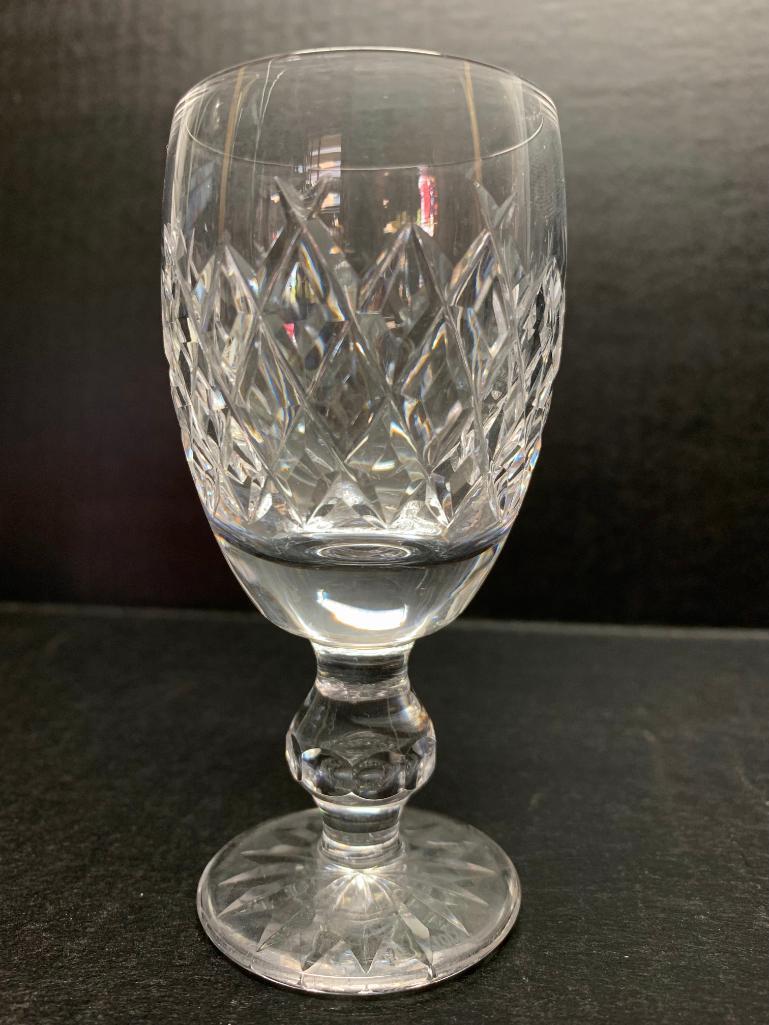 Set of 7 Cordial Glasses. They are 4.25" Tall and 1 Has Chip on the Rim - As Pictured