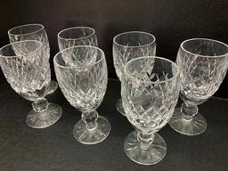 Set of 7 Cordial Glasses. They are 4.25" Tall and 1 Has Chip on the Rim - As Pictured