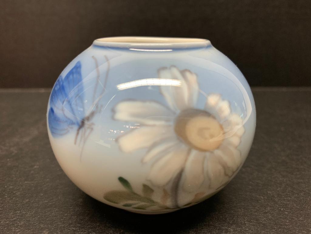 Royal Copenhagen Porcelain Vase w/Butterfly Design Marked 2688. This is 2.5" Tall - As Pictured