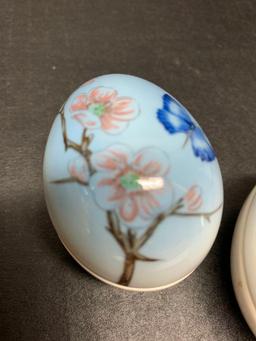 Pair of B & G Porcelain Hand Painted Egg Marked 297. They are Approx 2" Tall - As Pictured