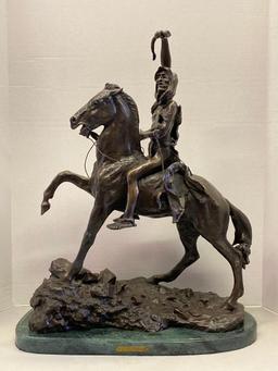 Frederic Remington "The Scout" Sculpture. This is 25" T x 20 L - As Pictured