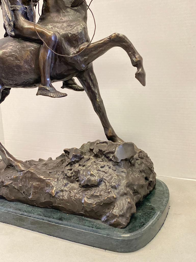 Frederic Remington "The Scout" Sculpture. This is 25" T x 20 L - As Pictured