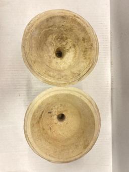 Pair of Small Planters/Candle Holders. They are 5" T x 6" W - As Pictured