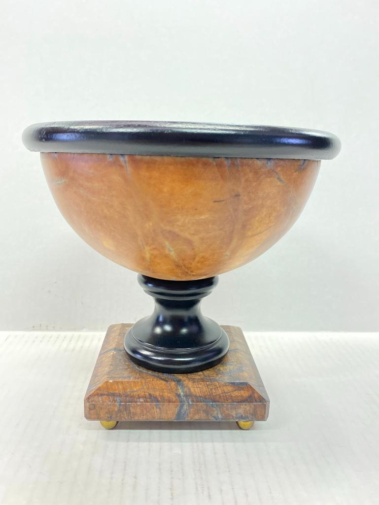 Decorative Marble Bowl on Pedestal. This is 7.5" T x 7.5" W - As Pictured