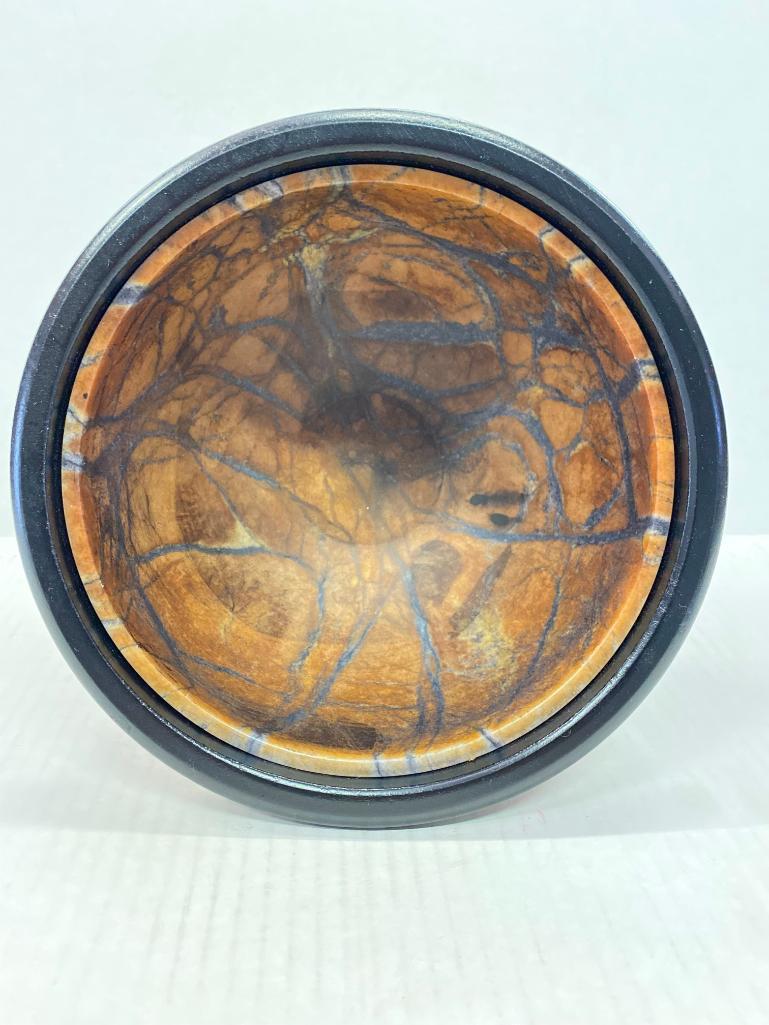 Decorative Marble Bowl on Pedestal. This is 7.5" T x 7.5" W - As Pictured