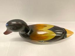 Hand Painted & Carved Wood Duck Decoy. This is 13" Long - As Pictured