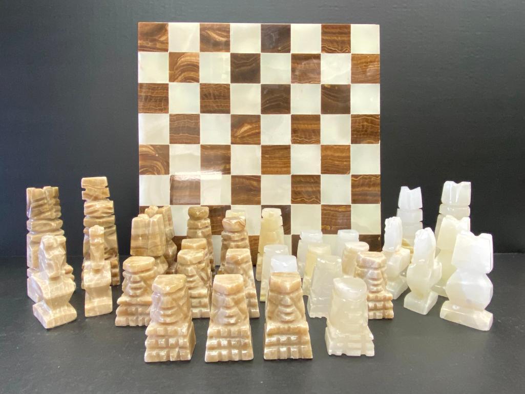 Marble Chess Set. Incl. 32 Pieces - As Pictured